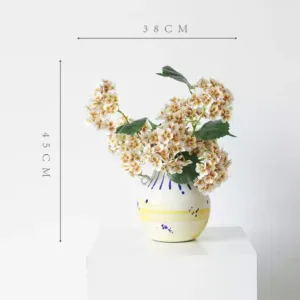 Simulated flower autumn color hydrangea high-end home decoration vase flower arrangement indoor single flower floral landscaping photography props - The picture shows a vase + 5 flowers. Only one set is sold out.