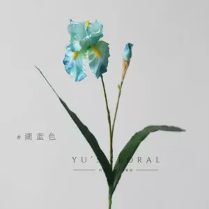 Artificial flower German iris single branch artificial flower artificial flower floral landscaping indoor soft decoration photography props foreign trade goods - lake blue