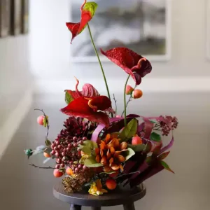 Artificial flower anthurium white palm yellow green palm flower landscaping home decoration soft furnishings photography tutorial silk flowers - The application of this model in works is for display only, no photography is allowed.