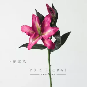 Simulated flower beauty lily large flower magenta single flower material retro oil painting style floral landscaping photography props - magenta