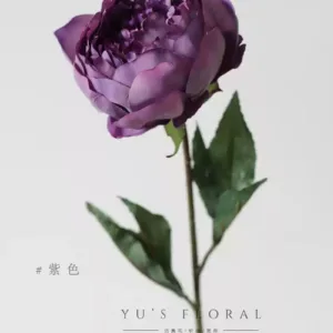 Artificial Flower Henry Peony Orange Single-branch Artificial Flower Interior Decoration Floral Photography Props Foreign Trade Small Volume - Purple