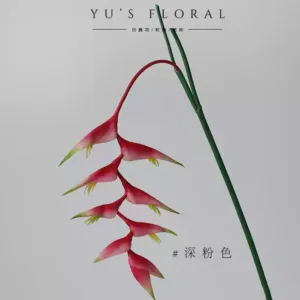 Simulated flower scorpion tail banana hanging type tropical area floral Southeast Asian style hanging bird large floral landscaping home - dark pink