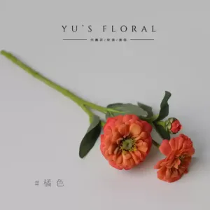 Artificial Flowers Marigold Orange Pink Home Display Flowers Soft Decoration Space Wedding Decoration Photography Props - orange