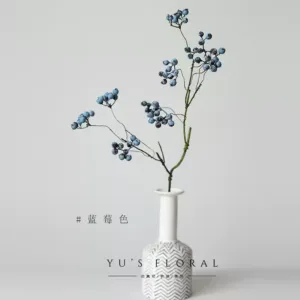 Simulated Flower Mountain Return Wild Fruit New Year Single Berry Light Luxury High-end Landscaping Flowers Home Decoration Photography - Blueberry color without bottle
