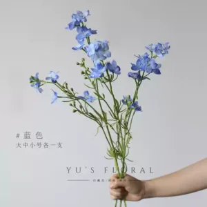 Simulated Flowers Colorful Birds Small Flying Swallows Blue Flowers Purple Yu Yue Floral Art Home Decoration Props - One blue each for large, medium and small sizes