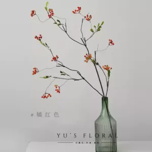 Simulated Flower Mountain Return Wild Fruit New Year Single Berry Light Luxury High-end Landscaping Flowers Home Decoration Photography - Orange red without bottle