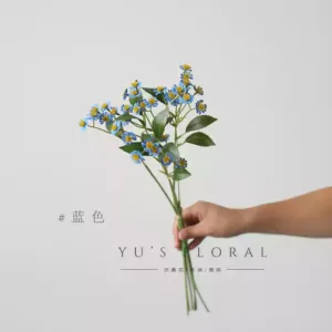 Simulated flower bouquet chamomile blue small fresh small floral wild interesting indoor flower art fake flower silk flower photography props - blue