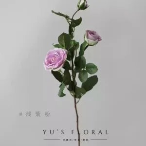 Artificial flower multi-head Barbie rose salmon indoor home decoration flower single artificial flower foreign trade export last order - light purple pink