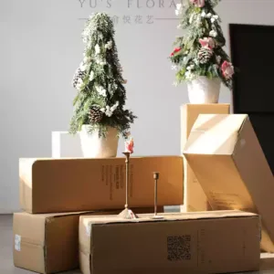 Christmas tree, Christmas atmosphere ornaments, niche finished product including basin, complete set of 75cm handwritten greeting cards, high simulation pine branches - Purely handmade, everything that can be photographed is in stock