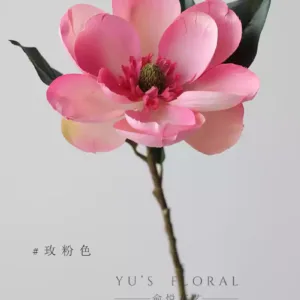Simulated flower North American magnolia super large flower foreign trade last order retro fake flower photography props floral landscaping new Chinese style - rose pink