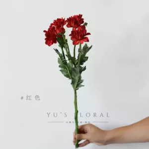 Simulated flower multi-headed small chrysanthemum urban small chrysanthemum withered white fake flower home flower arrangement floral decoration photography living room props - red
