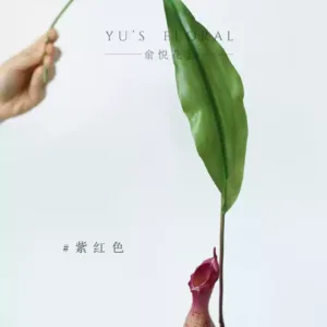 Simulated flower pitcher plant, high-end niche flower material, home decoration line, soft decoration, landscaping, single flower material, photography props - Purple red