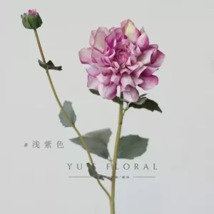 Simulated flower dahlia Cézanne retro oil painting style autumn color home decoration floral landscaping report tool space display - light purple