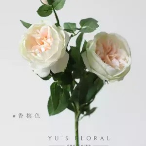 Artificial flower rose David Austin red artificial flower silk flower home display floral landscaping foreign trade flower materials - champagne