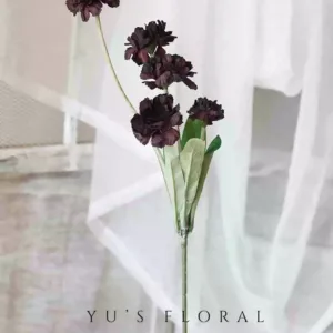 Simulated flower European carnation light European purple retro color realistic natural flower arrangement home display photography props - deep purple black purple