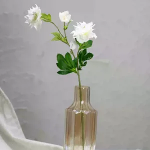 Artificial flowers, purple lotus, floral landscaping, single artificial flowers, spatial aesthetic display, home decoration, photography props - White single branch without bottle