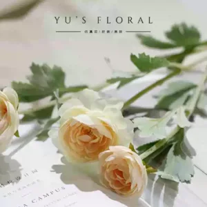 Simulated Flowers Three-headed Peonies Pink Pink Orange Home Decorative Flowers Scene Decoration Photography Props - champagne